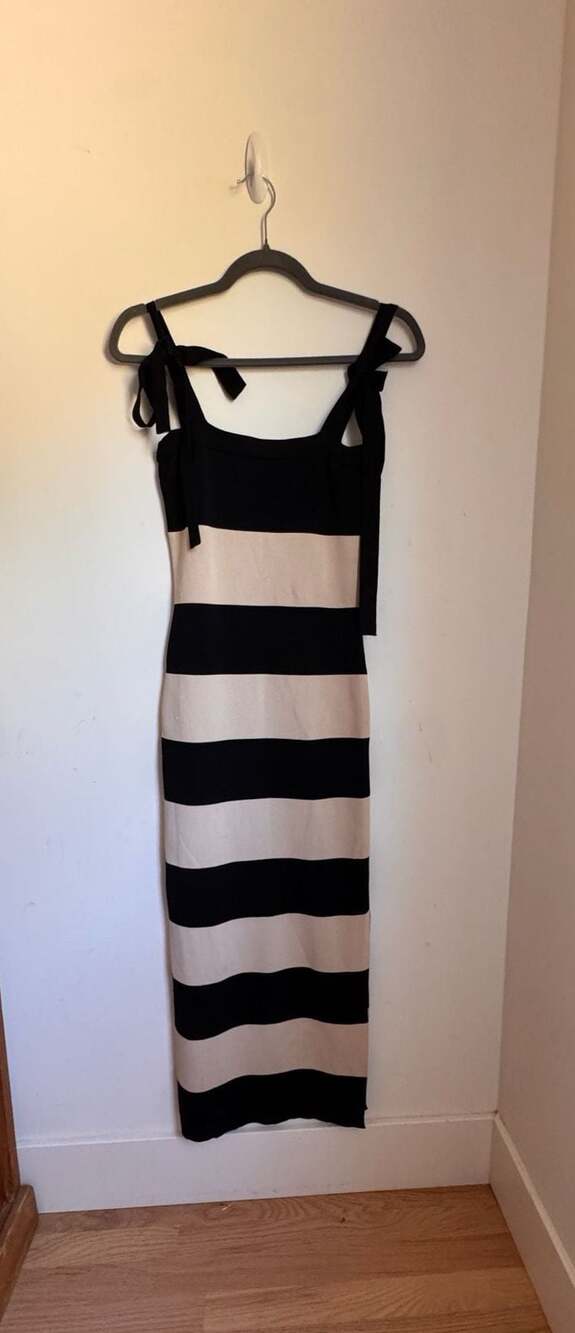 Mable Gabby Stripe Maxi Dress - Black and Beige